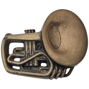 Horn Tuba Belt Buckle Brass Music Musician Player Baron 1970s Vtg Taiwan